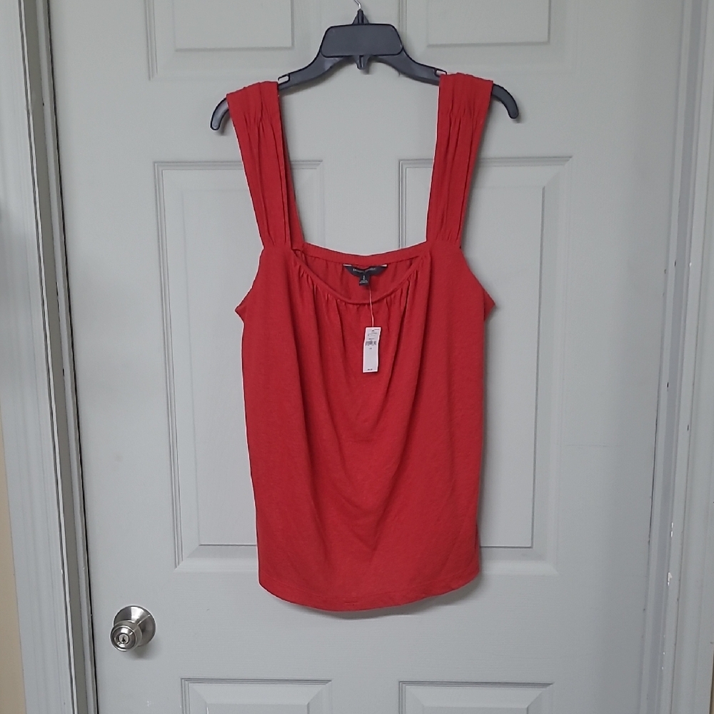 Banana Republic Red Linen Blend Top Size Large NWT